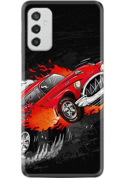 Samsung Galaxy Uyumlu M52 Kılıf Silikon Fire Car 1606