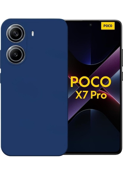 Poco X7 Pro Iron Man Edition Uyumlu Silikon Kılıf - Kamera Korumalı Esnek Kapak - Lacivert Lacivert