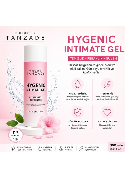 Produkt By Tanzade Kadın Hijyen Jeli 250 Ml Hassas Bölge Temizleme Jeli Ph Dengeli Günlük Bakım