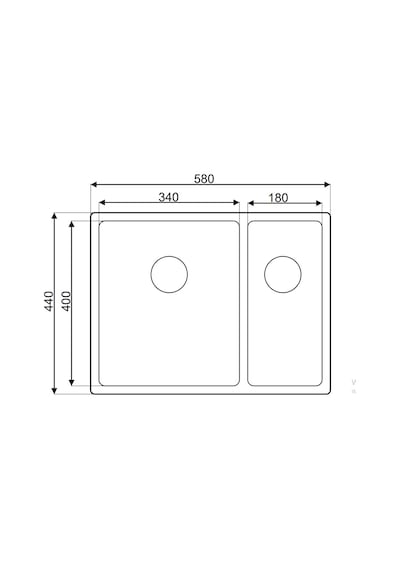 Viviano 1.5 Göz 44 x 58 CM El Yapımı Paslanmaz Çelik Eviye 4458R