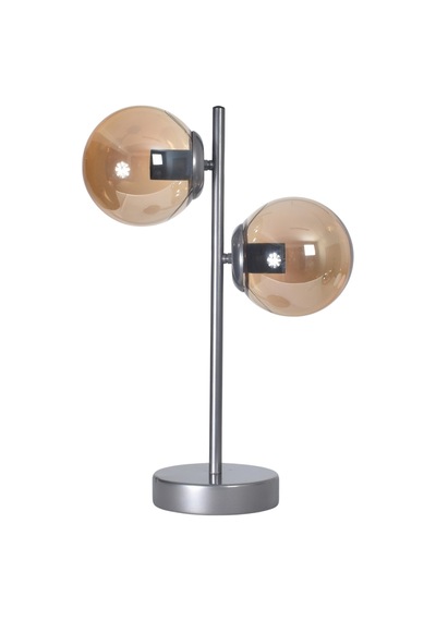 Livi Modern Tasarım Dizayn Kablolu Gri Renk Metal Bal Camlı Abajur Gece Lambası Masa Lambası 2 Li Gri Bal Gri Bal