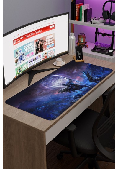 Elden Ring Kaymaz Dikişli Kauçuk Oyuncu Mousepad V1 - 90x40 Xxl Gaming Mouse Pad Fare Altlığı