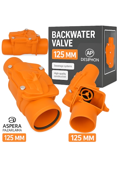 Ø125 Mm Pvc Atık Su Gider Çekvalfi Geri Akış Ve Koku Önleyici K