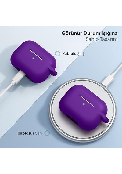 Airpods Pro Lansman Silikon Kılıf Mor