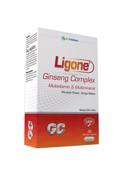 Ligone Ginseng Complex Multivitamin, Zerdeçal İçeren Kapsül Takviye Edici Gıda 30 Kapsül