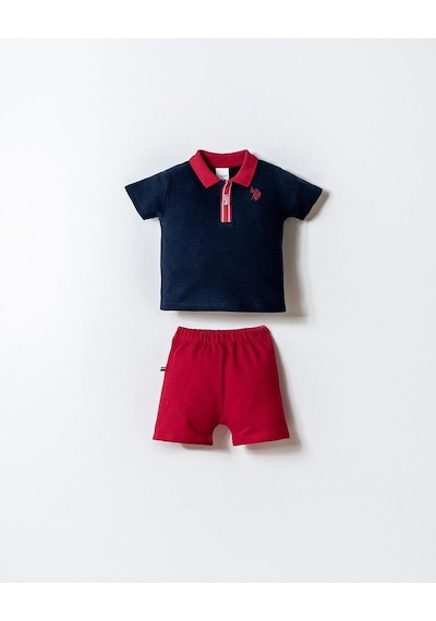 U.S. Polo Assn. U.s. Polo Assn Erkek Bebek 2 Li Şort T-şhirt Takım Lacivert-2339 Lacivert