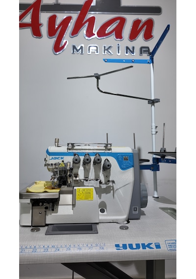 Jack E4s-4 İplik Kafadan Motorlu Sessiz Overlok Makinası Jack Patentli Dişli Ayar Kolu Yok