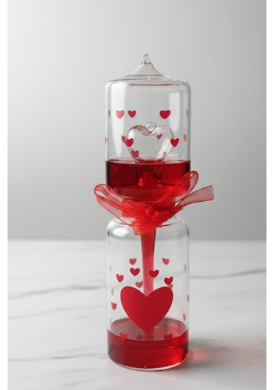 Kırmızı Cam Fanus Aşk Ölçer El Isısı İle Çalışan Love Matter Romantik Aşk Metresi Cam Küre