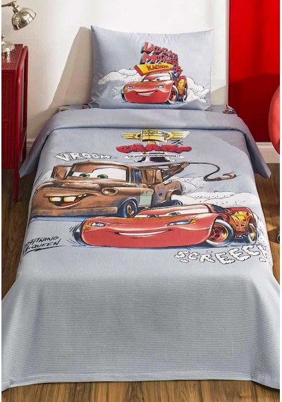 Özdilekn Tek Kiş. Çocuk Pike Takımı-mcqueen Cars Driving Time Gri