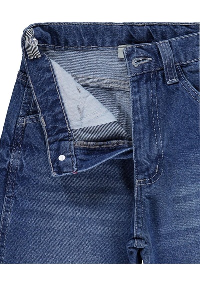Civil Boys Yan Cepli Baggy Kalıp 10-13 Yaş Pantolon Kot - Mavi Mavi