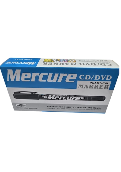 Mercure 1.00mm-0,5mm Çift Uçlu Cd/dvd Kalem 12 Adet Siyah