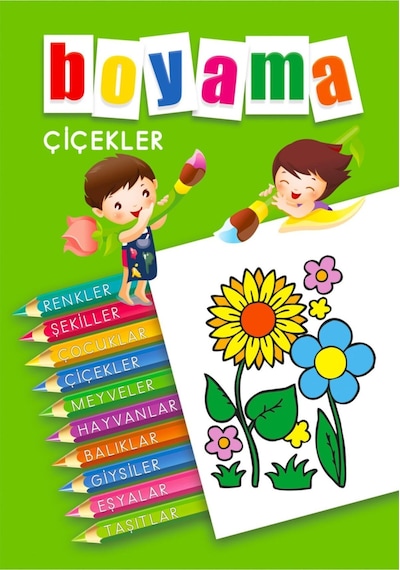 Boyama Kitabı Renkler,şekiller 10 Kitap