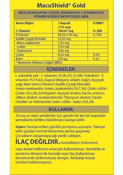 Macushield Gold 90 Kapsül