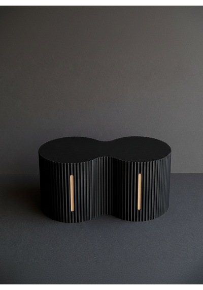 Dekoratif Tuvalet Kağıdı Kutusu 2 Li Rulo Kapasiteli Organizer -14x26x12 Cm Siyah