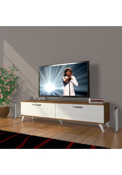 Decoraktiv Eko 140 Slm Std Retro Tv Ünitesi Tv Sehpası - Ceviz - Beyaz Ceviz - Beyaz