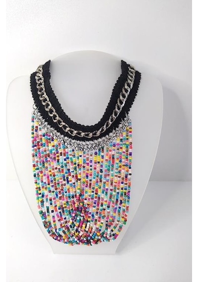 Kolye Gerdanlık Kadın Choker Bohem Kolyeler El Yapımı Uzun Püskül Boncuklar Bayan Kolye Takı Tasma Çok Renkli 27142559 Kolye Gerdanlık Kadın Choker Bohem Kolyeler El Yapımı Uzun Püskül Boncuklar Bayan Kolye Takı Tasma Çok Renkli 27142559