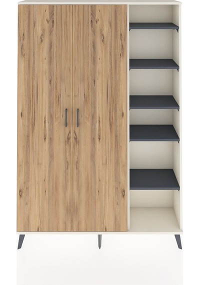 Arges Dolap 7 Raflı 2 Kapaklı Tek Askılı 132x30x195 Aytaşı-çam/antrasit Atlas Çam/antrasıt Arges Dolap 7 Raflı 2 Kapaklı Tek Askılı 132x30x195 Aytaşı-çam/antrasit Atlas Çam/antrasıt