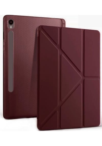Galaxy Tab S10 Fe Plus Uyumlu 13.1 İnç Kalem Bölmeli Standlı Tri Folding Tablet Kılıfı Kapaklı Kılıf