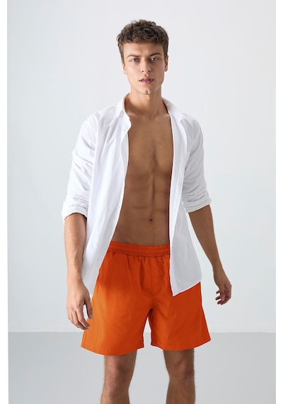 Tommylife Neon Oranj Hızlı Kuruyan Standart Fit Erkek Deniz Şortu - 81237