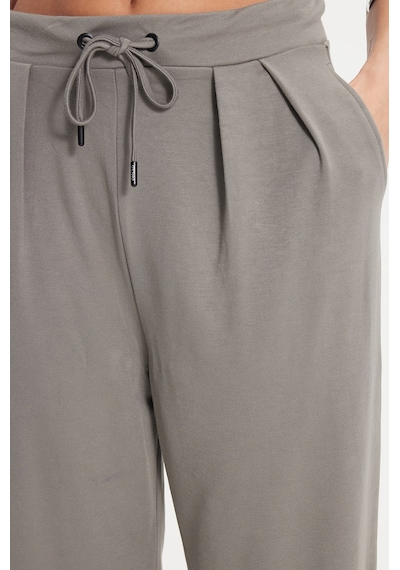 Tudors Kadın Regular Fit Klasik Kesim Beli Bağcıklı Pileli Çift Cepli Gri Pantolon-50825