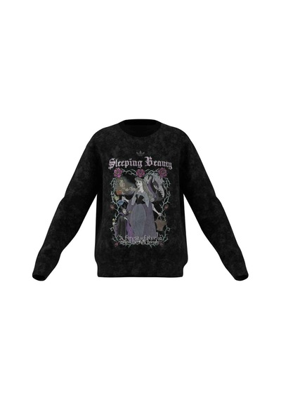 Adidas Çocuk Sweatshirt Adıdas Dısney Vıllaıns Loose Washed Gfx Crew Sweatshirt Kq6084 Siyah