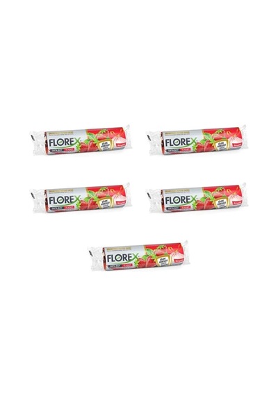 Florex 60 Litre Büzgülü Çilek Kokulu Çöp Torbası Poşeti / 65 X 70 Cm. - 10x5 Rulo / Paket