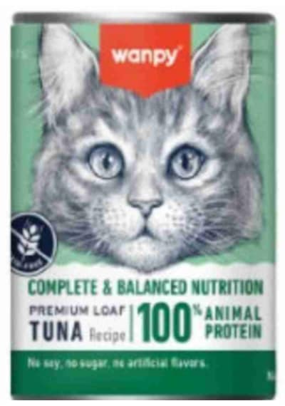 Wanpy Tahılsız %100 Gerçek Et Ton Balıklı Kedi Konservesi 375 Gr