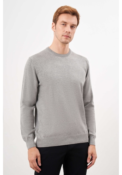 Morven Erkek Gri Basic Bisiklet Yaka Dynamic Fit Rahat Kesim Triko 26kc017006100 Gri