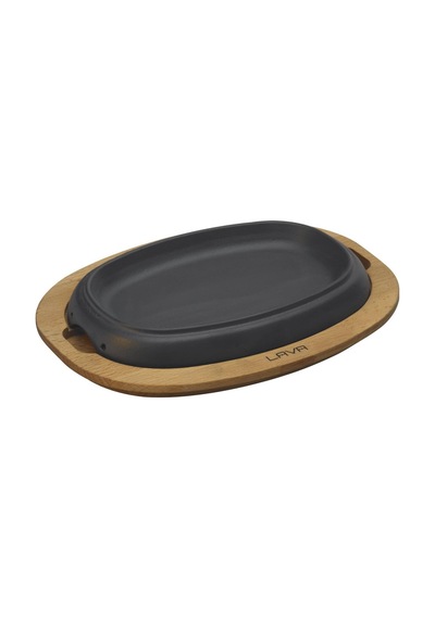 Kabı Lv Eco 1219 T13 K4 Oval Pişirme Gözü Ve Ahşap Plaka Ölçüler 12 X 19 Cm Dökme Demir Siyah Çok Renkli
