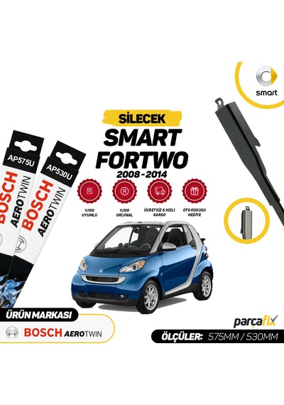 Smart Fortwo Bosch Aerotwin Plus Silecek Takımı 2008-2014