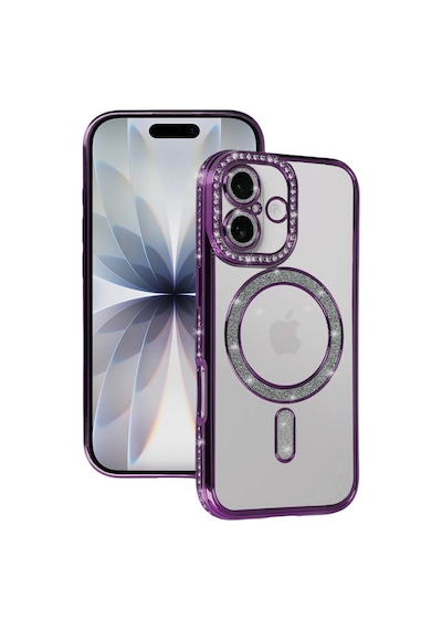 Apple İphone 17 Joke Simli Magneticsafe Kılıf - Derin Mor 0.2M-Çok Renkli