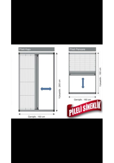 Pileli Sineklik Kapı Ve Pencere Farklı Renk