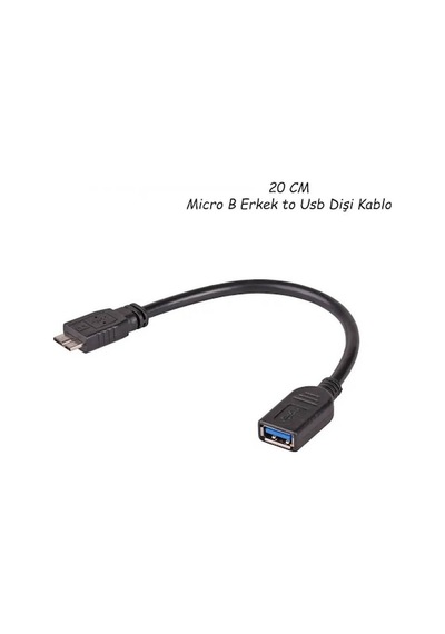 Micro B Erkek To Usb Dişi Kablo - Harici Harddisk Uzatma Kablosu (533634096)