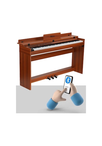 Midex PLX-140 PRO-OR Dijital Piyano Bluetooth Tuş Hassasiyeti 88 Tuşlu Kapaklı (Kulaklık ve Tabure)