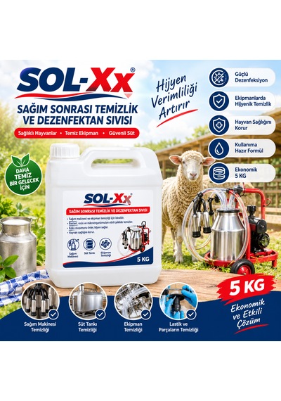 Sol-xx Sağım Sonrası Temizlik Ve Dezenfektan Sıvısı 5 Kg