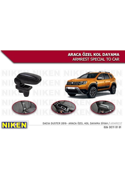 Niken Kolçak Kol Dayama Orta Konsol Vidasız Kolay Montaj Siyah