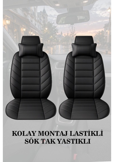 Renault Clio 3 2010 Uyumlu Lüks Siyah Renk Premium 2 Adet Minder Ve Yastık