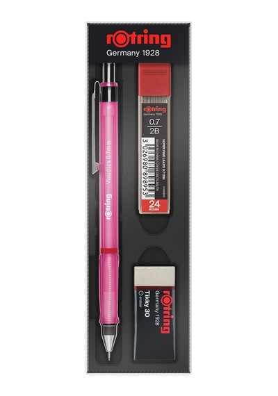 Rotring Visuclick Uçlu Kalem Pembe+ Silgi+ 0,7 Uç - 5 Adet Tarı