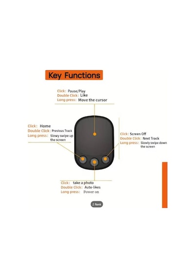 Plentiful Touchcontrol Mini Uzaktan Tiktok Kumandası Siyah