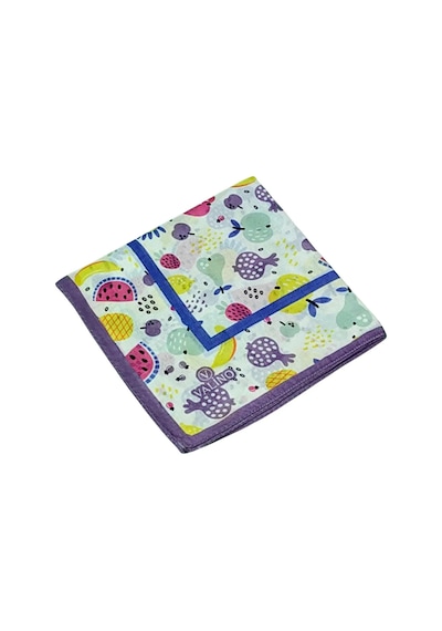 Mim Eşarp Valino Soft Pamuk Çocuk Desenli Eşarp 70x70 Cm Mor - Meyveli
