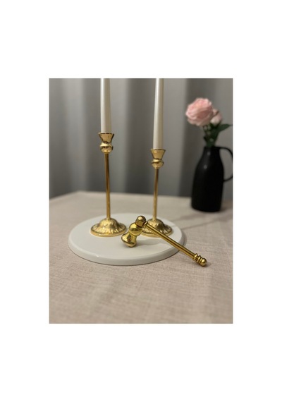 Rustik Gold 2'li Şamdan & Mum Söndürücü Seti Gold - 806007901 Gold