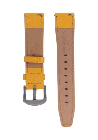 Fro Lw38-43 20 Mm Hakiki Deri Safiano Sarı Kordon Silver Toka