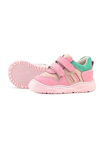 Rakerplus Schaggy Hakiki Deri Pembe Yeşil Bebek Spor Ayakkabı Pembe