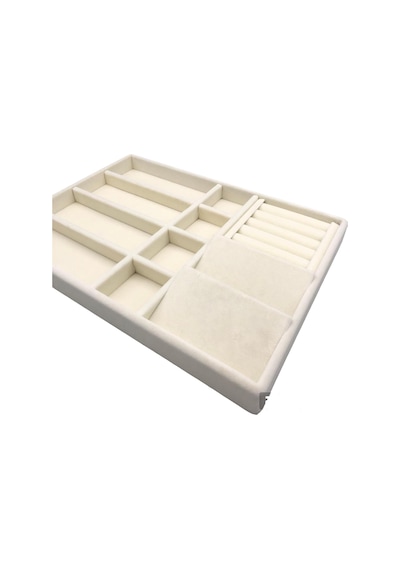 Helsinki Model Süet Kaplama Krem Renk 24/34 Cm Takı Sergileme Standı