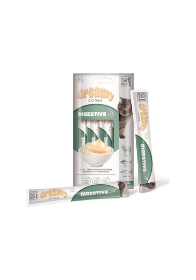 M-pets Creamy Digestive Kuzulu Somonlu Ve Tuna Balıklı Kedi Ödülü 4x15 Gr