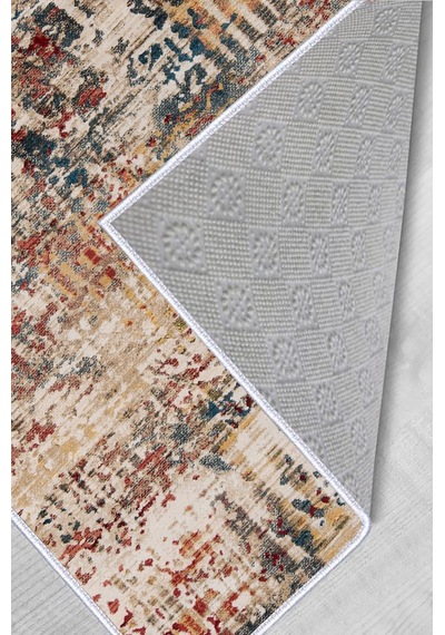 Rovigo Home Dijital Baskı Yıkanabilir Kaymaz Taban Salon Halısı Rvg0615 Bordo