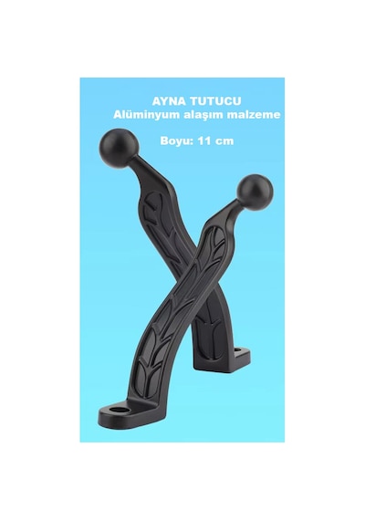 Cr05 Cross Arazi Sürüşleri İçin Motor Motosiklet Telefon Tutucu Ayna Montajlı Kilit Mekanzimalı Siyah
