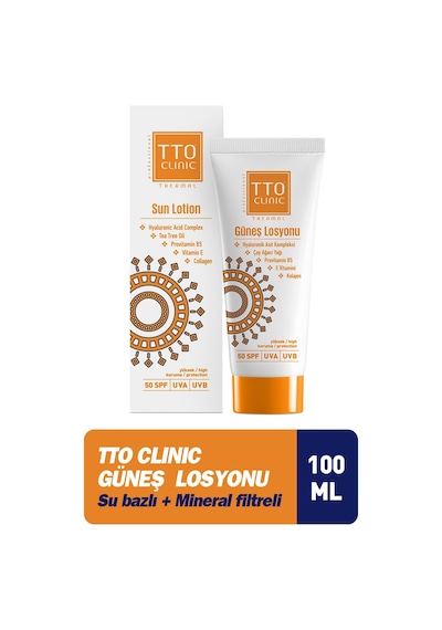 Tto Clinic Akneli ve Rozalı Ciltler için Çay Ağacı Yağlı Güneş Losyonu SPF50 100 ML