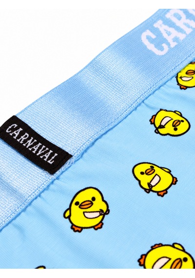 Carnaval Socks Katil Civciv Desenli Erkek Boxer Pamuklu Likralı Parlak Lastikli Kutulu Açık Mavi Çoklu