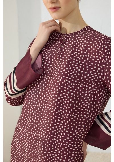 Aker Bordo Desenli Tunik Bordo Bordo